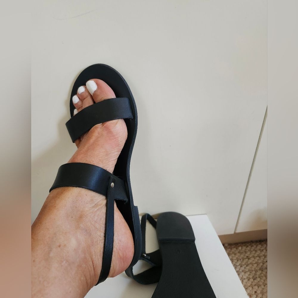 Nwt Kayu "Rhodes" Black Leather Strappy Flat Handmade Sandals Sz.9/40 Ret.$125 — image 3 of 8